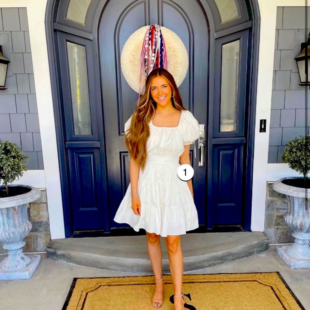 Elegant and romantic white dress.